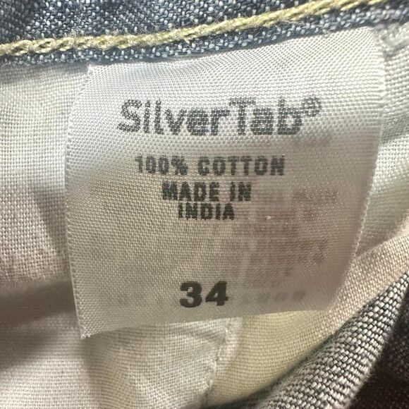 LEVI's Silvertab Mens Lightweight Denim Cargo Shorts Size 34 90s Y2K Skater - Picture 8 of 8